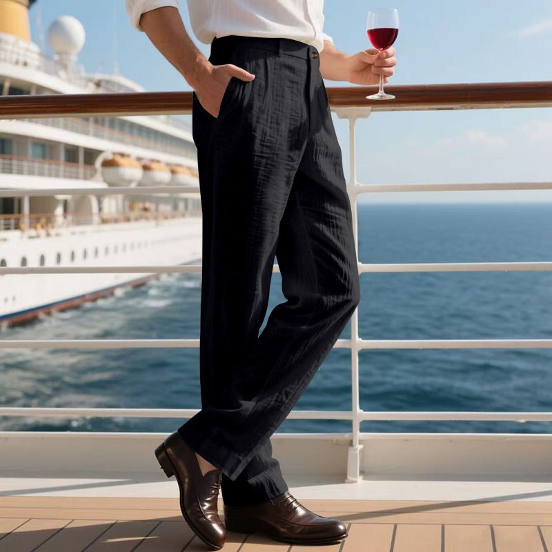 Herrenbekleidung Herren Freizeithose Sommer Dünne Lose Gerade Business Anzughose Herren_voghion.com