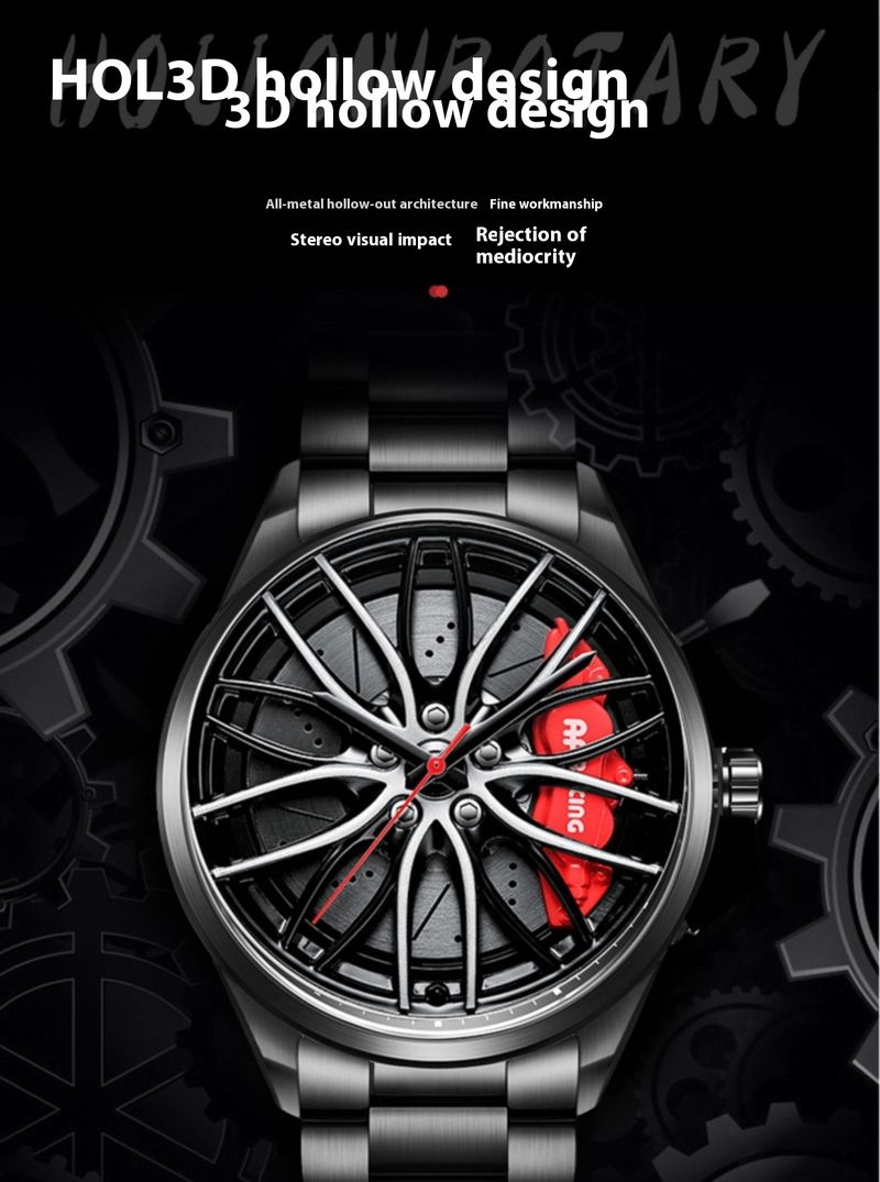 New light luxury men's automatic movement waterproof wheel style non-mechanical watch_voghion.com