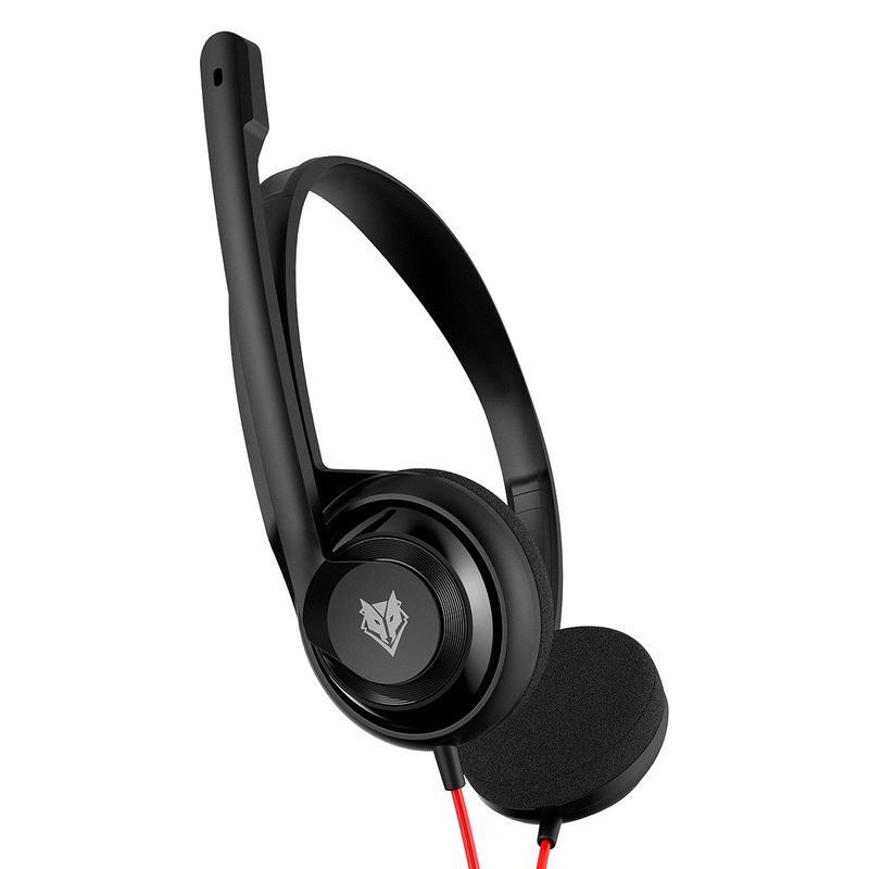 HW02 Cuffie cablate bilaterali leggere con USB e jack da 3,5 mm per PC, laptop, call center (nero/bianco)_voghion.com