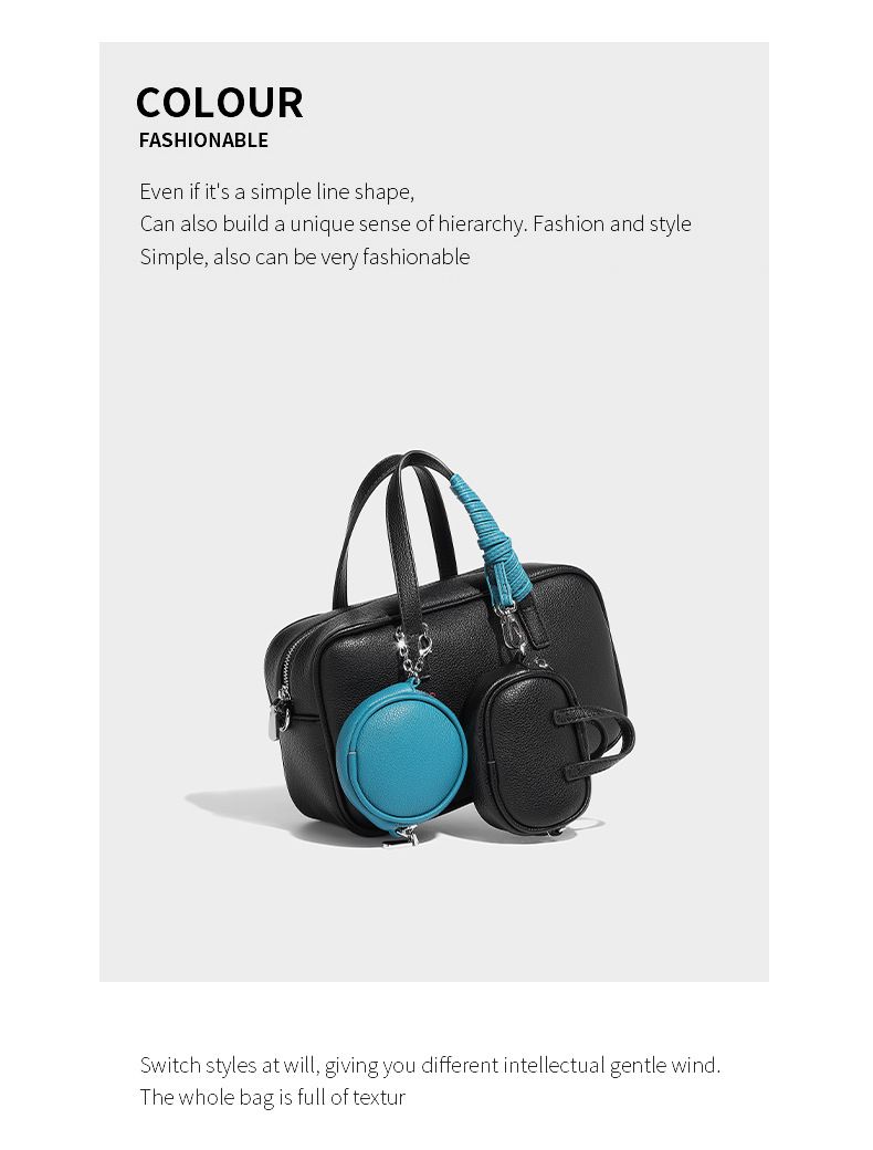 Borsa da bowling Boston di ispirazione vintage con tracolla staccabile: elegante borsa a tracolla e a spalla singola per donna (vari colori)_voghion.com