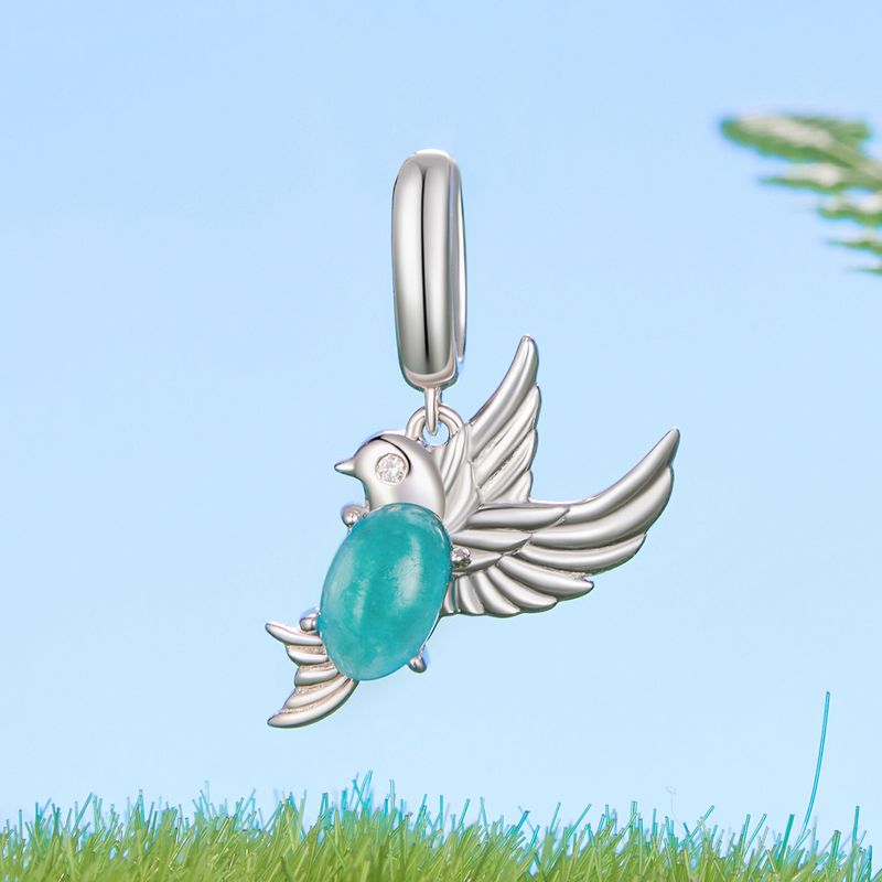 Bird Pendant Charm Sterling Silver Charm_voghion.com