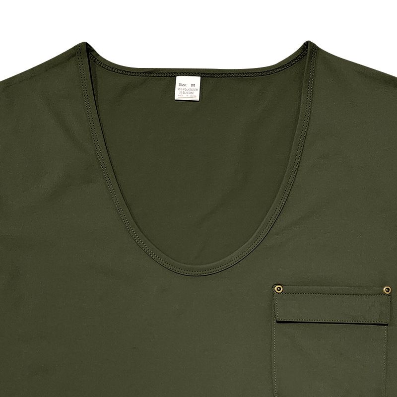 Herren-T-Shirt mit V-Ausschnitt und Tasche – Leichtes Polyester-Mischgewebe mit knitterfreier Oberfläche (S-XXXL) – Lässiges T-Shirt mit schmaler Passform für Komfort im Alltag_voghion.com