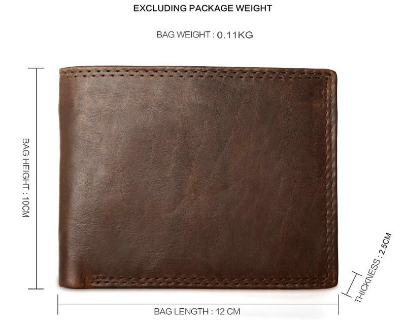 GENODERN Cow Leather Men Wallets with Coin Pocket Vintage Male Purse RFID Blocking Genuine Leather Men Wallet with Card_voghion.com