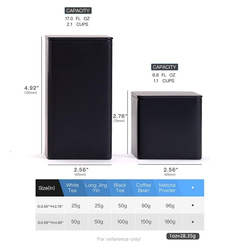 Square Tin Can Empty Cube Steel Box Storage Container kit 65mm Series for Treats, Gifts, Favors, Loose Tea, Coffee and Crafts_voghion.com