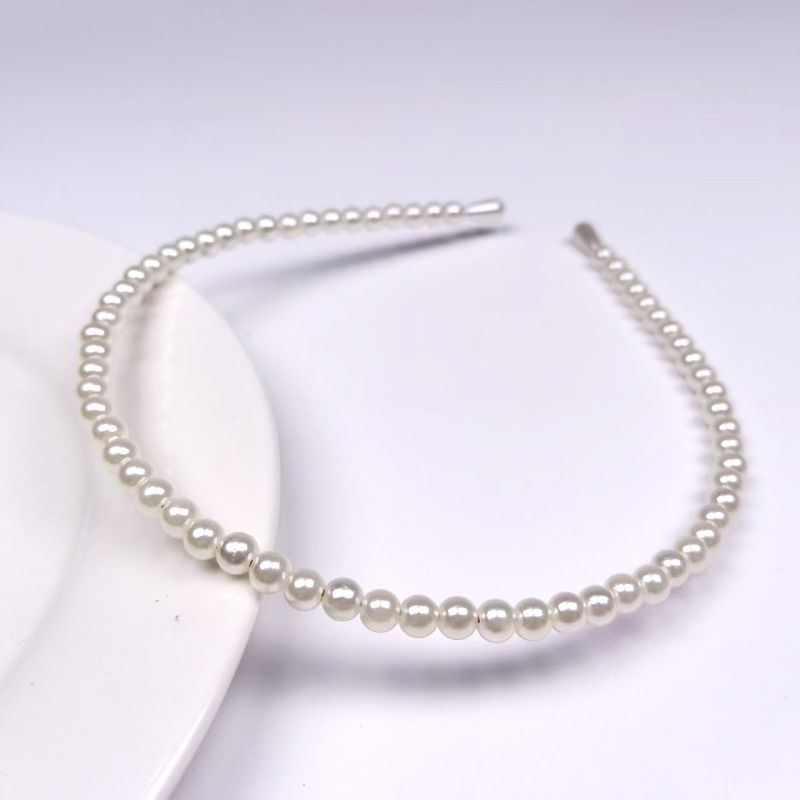 Korean Influencer Pearl Headband For Women, Versatile Minimalist Hair Hoop, Handmade Pearl-strung Fashion Elegant Hair Accessory_voghion.com