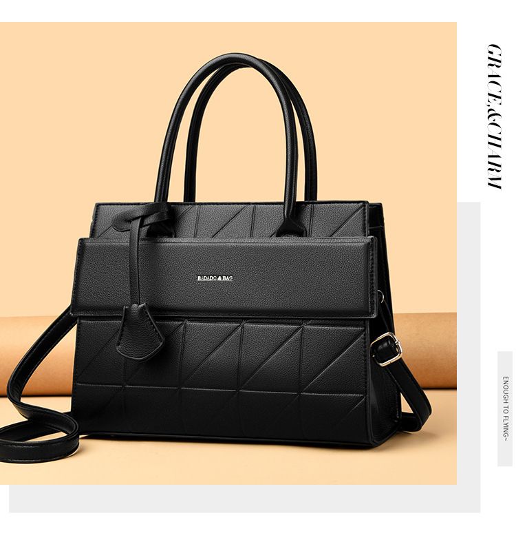 Ensemble élégant de 3 sacs à main urbains en cuir PU - Sac bandoulière, sac à main et sac cabas avec finition texturée pour femme (Noir/Argent/Caramel/Vert foncé)_voghion.com