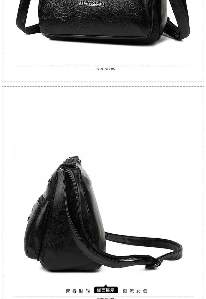 Kvinnor Moderväska Medelålders Äldre Shoulder Messenger Crossbody-väska Handväskor Handväskor Bolsa 3 dragkedjor_voghion.com