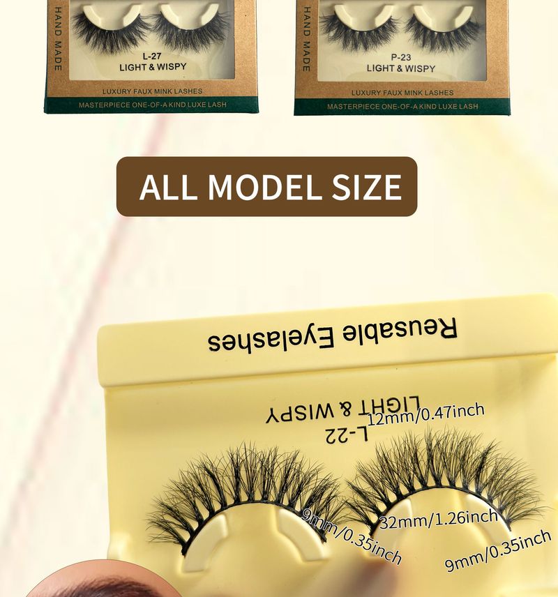 Ensemble de faux cils en fourrure de vison, différents styles, cils épais et recourbés multicouches, poils frits, faux cils en désordre et duveteux_voghion.com