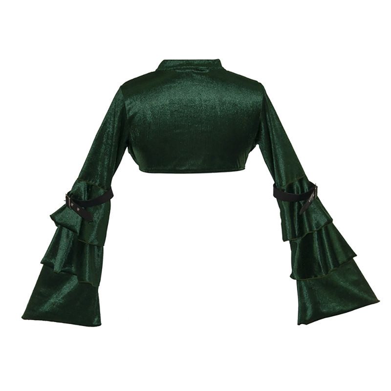 Abbigliamento da donna Cappotto corto e sottile Gilet a mantella piccolo a maniche lunghe da donna Top casual in velluto piccolo per la primavera e l'autunno_voghion.com