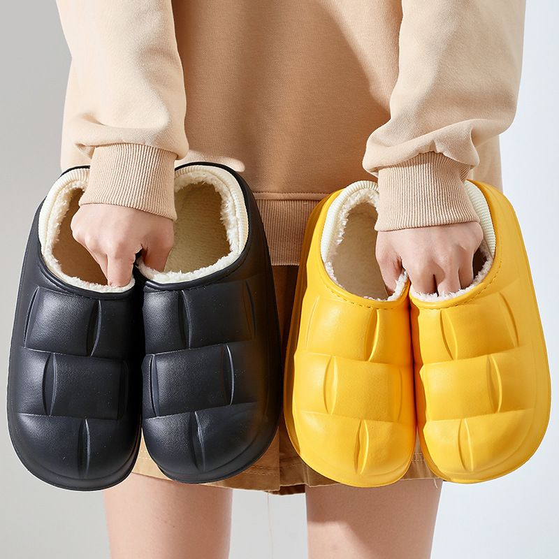 Tasche und wasserdichte Damen im Winter mit Plüschisolierung, Schuhe für Paare, Baumwollpantoffeln mit geräuschlosem Fell, Panda-spezifisch_voghion.com