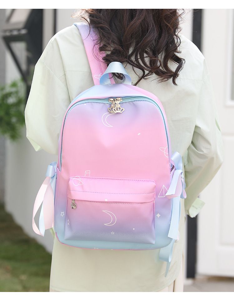 Can make patterned new romantic starry sky cute elementary school backpack, simple large capacity backpack_voghion.com