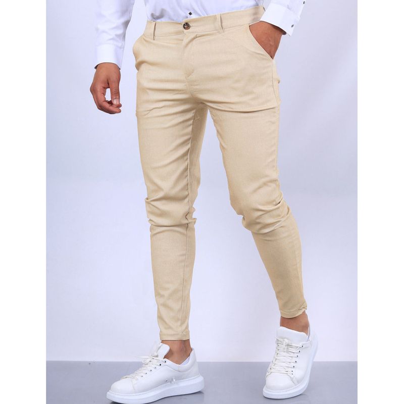 Men's Clothing Casual Trousers Straight Business Solid Color Slim Fitting Formal Trousers_voghion.com