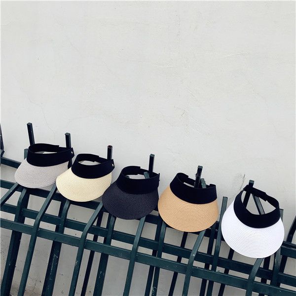 Cappelli estivi da donna, moda 2024, con visiera pieghevole, con parte superiore vuota, per esterni, da spiaggia e mare, a tesa larga, regolabili._voghion.com