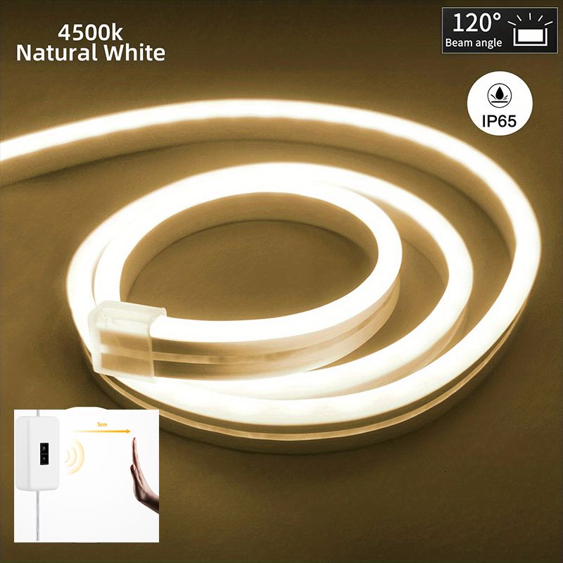 Tira de luces LED de neón con sensor de movimiento, interruptor regulable, IP68, resistente al agua, para bricolaje, 5 V, USB, flexible, para decoración de habitaciones_voghion.com