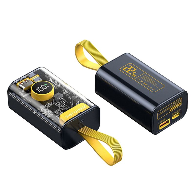 21700 Batterieladegerät DIY Transparent Bank Shell PD 22,5 W Schnellladung 10000 mAh Polymer Mobile Stromversorgungsgehäuse_voghion.com