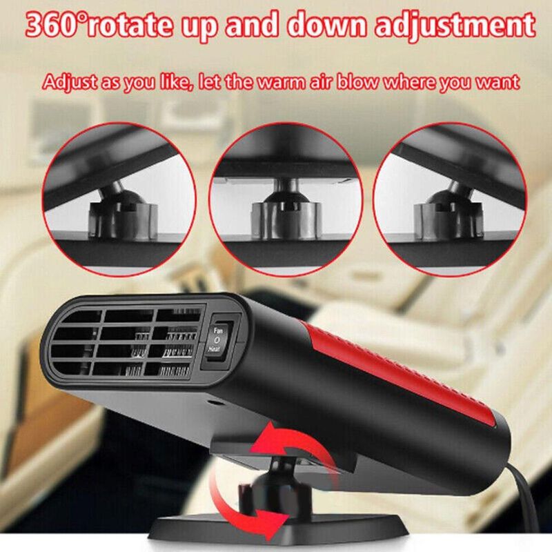 12V elektrický chladič Coog, vytápění čelního skla, odmrazovač jelenů, přenosný 360° rotační ventilátor do auta_voghion.com
