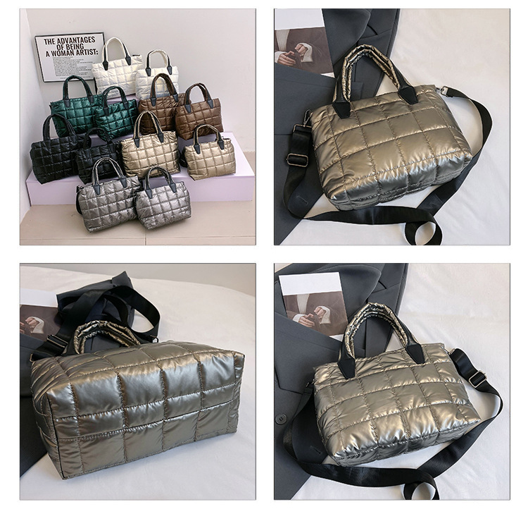 Large Capacity Bag For Women In Autumn And Winter 2023, New Fashionable And Simple Single Shoulder Crossbody Cotton Jacket Bag_voghion.com