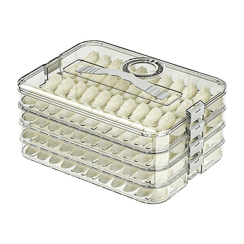 Dumpling Storage Freezer Kitchen Food Grade Timer Quick-Frozen Dumplings Wonton Refrigerator Sealed Fresh-Keeping Box_voghion.com