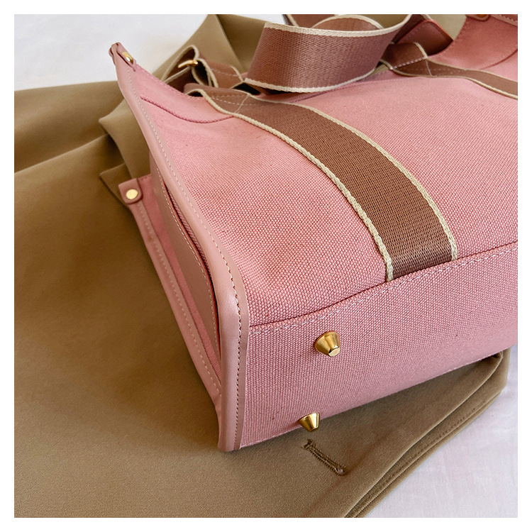 Japan and South Korea Foreign Trade Canvas Bag Women 2023 New Trendy Fashion handbag niche hit color commuting shoulder Messenger bag_voghion.com