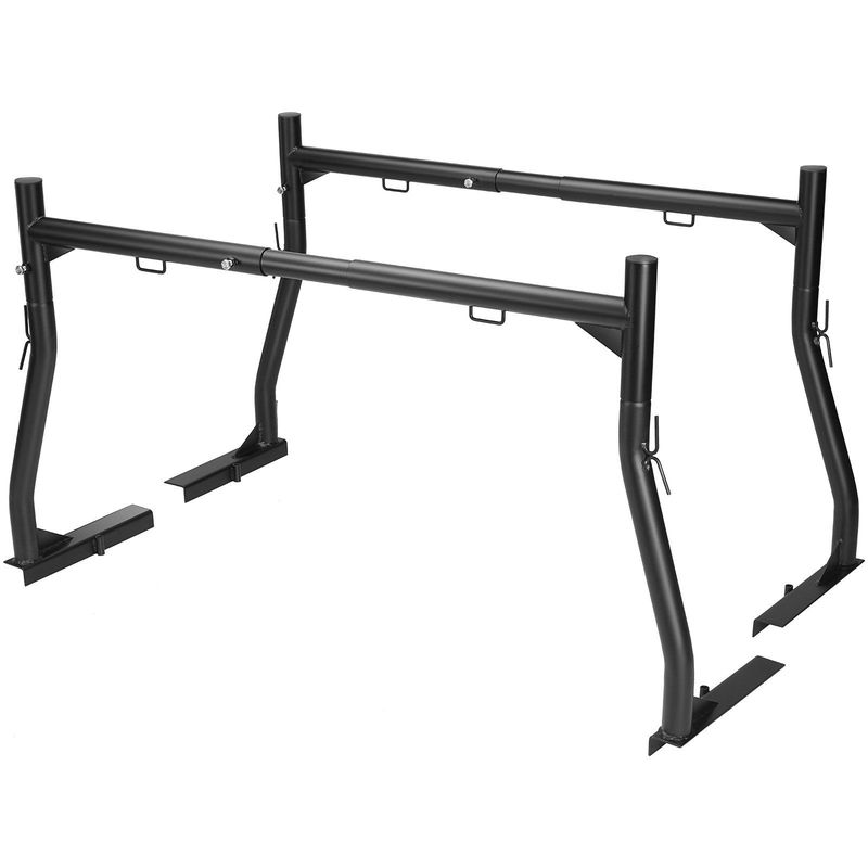 VEVOR Truck Rack, 46-71inch Extendable Truck Ladder Rack, 800 Lbs Capacity Steel Ladder Rack For Truck With Non-Drilling J-bolts, Heavy Duty Truck Bed Rack For Kayak, Surfboard, Lumber, Ladder_voghion.com