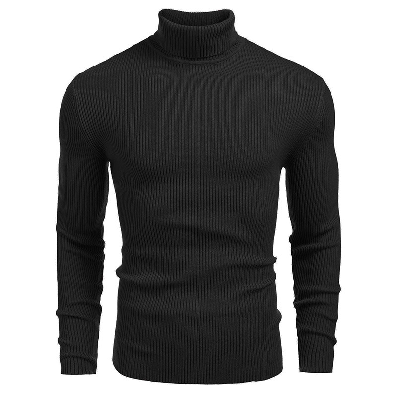 Light luxury original men's winter solid-coloured leisure high neck long-sleeved knitted bottoming shirt hot models_voghion.com