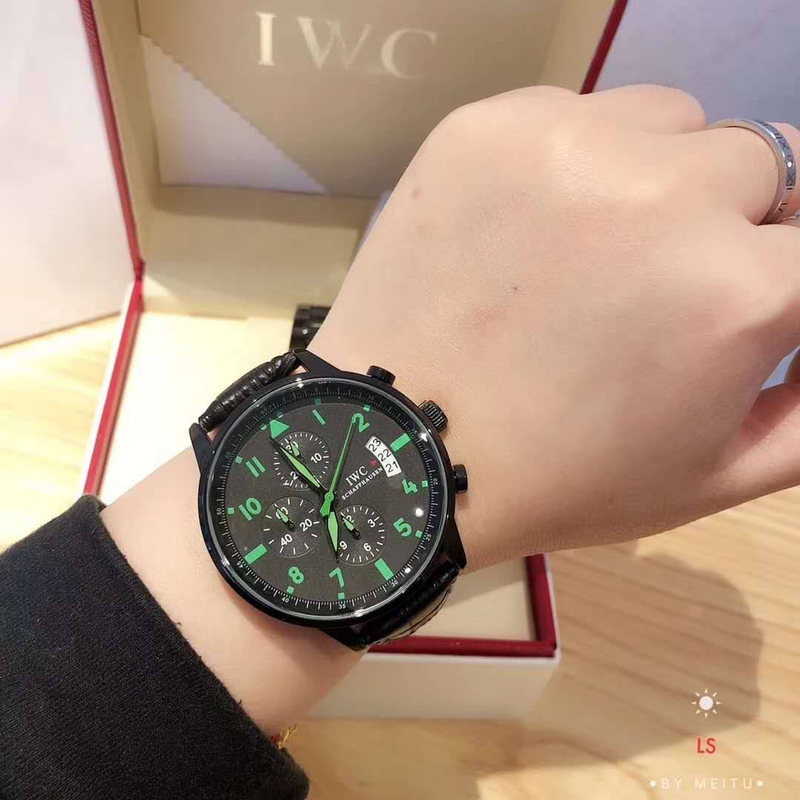Modern fashion, fluorescent color personalized dial, soft leather watch band, business travel, luxury men's quartz watch_voghion.com