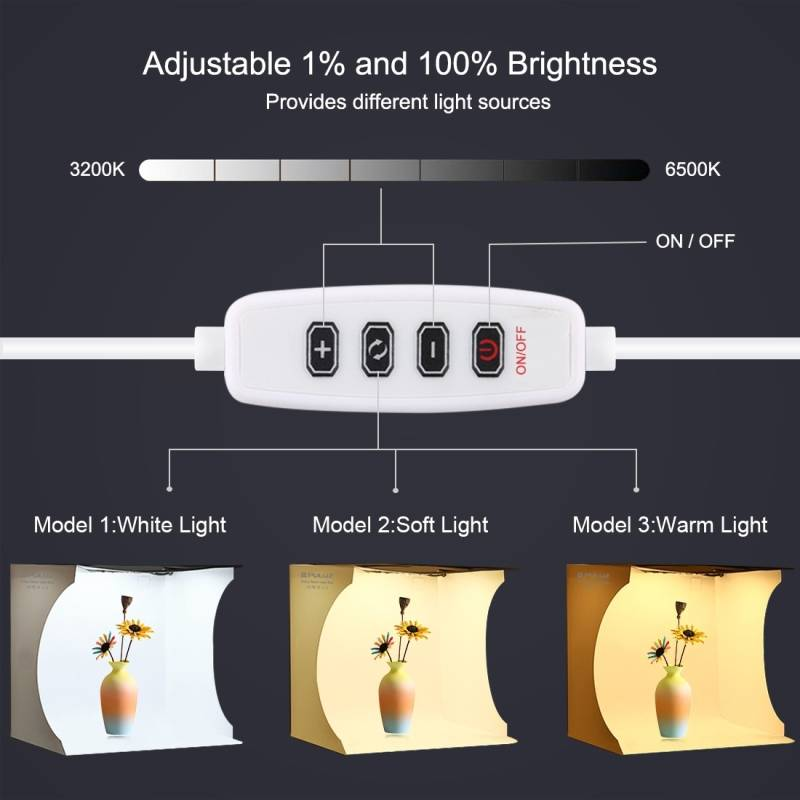 Inel de lumină portabil pliabil de 30 cm, kit de cort pentru studio foto cu fundaluri în 6 culori, dimensiuni desfășurabile: 31 cm x 31 cm x 32 cm_voghion.com