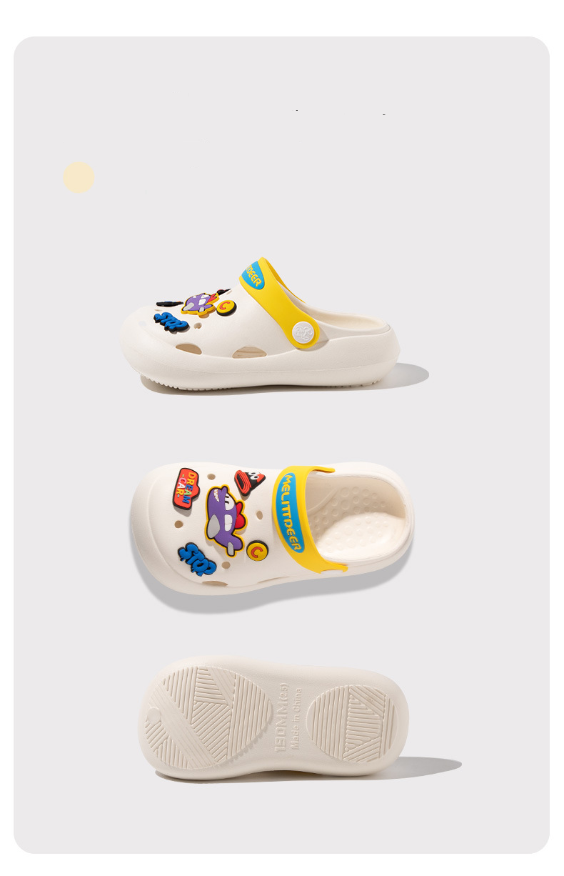 Kinderbekleidung Neue Kinderschuhe mit Löchern, Cartoon-Muster, süße Sandalen mit mehreren Etiketten, für mittlere und große Kinder, Jungen und Mädchen, atmungsaktive Sandalen mit weicher Sohle_voghion.com