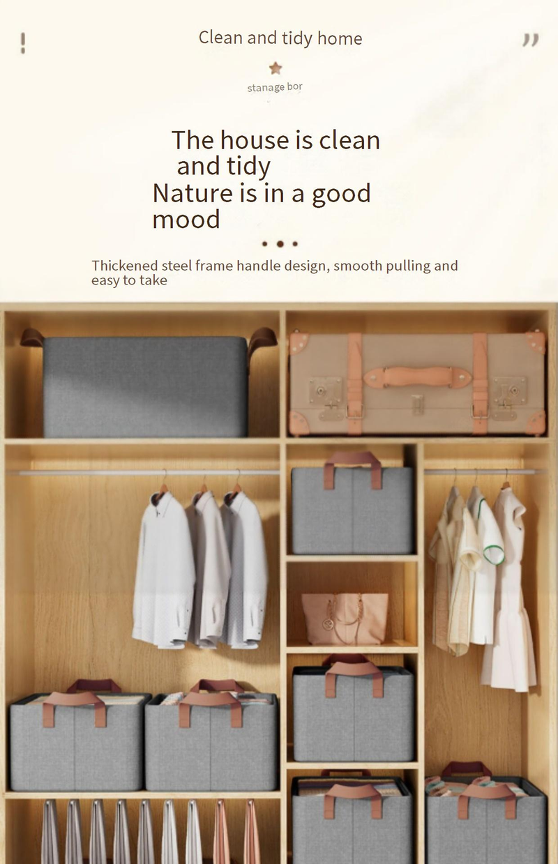 Cationic Storage Box Household Clothes Storage Foldable With Steel Frame Storage Box Large Capacity Waterproof Storage Artifact_voghion.com