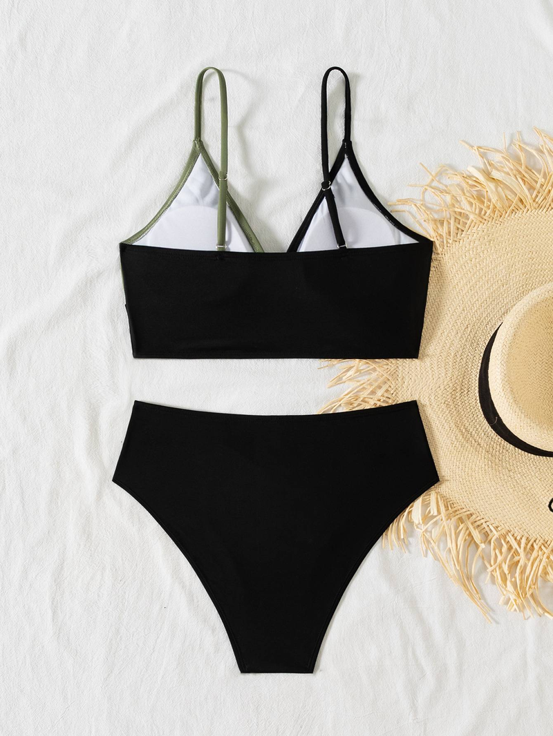 Nieuwe Europese en Amerikaanse bikini met effen kleur, rugloze sexy bikini met split en badpak_voghion.com