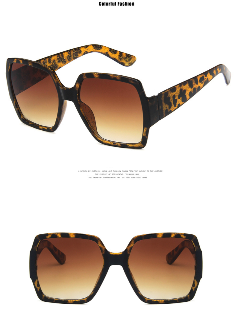 Women's Sunglasses Large Square Frame Sunglasses 97010 Fashion Colorful Glitter Sunglasses Retro Sunglasses_voghion.com
