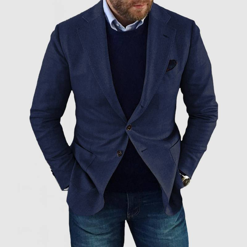 Roupas masculinas para deslocamento casual estampado com dois botões paletó_voghion.com