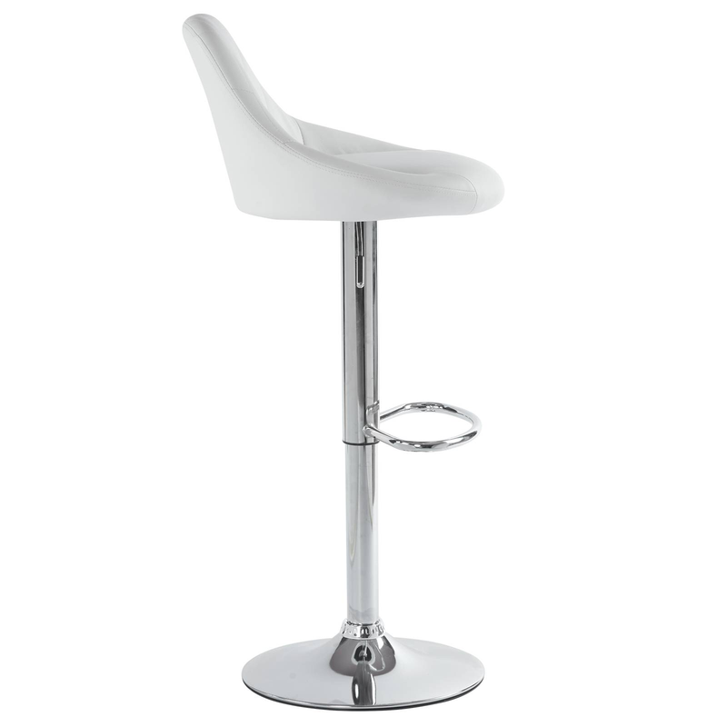 2er-Pack höhenverstellbare Barhocker mit Drehfuß - weiße Thekenhocker aus PU-Leder, höhenverstellbar, für Küche/Bar/Büro_voghion.com