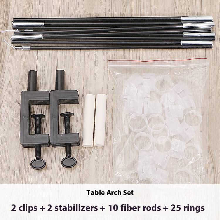 Kit arco per palloncini da tavolo staccabile di alta qualità: base in plastica robusta con 10 aste di cristallo, 20 bastoncini in fibra e accessori completi_voghion.com