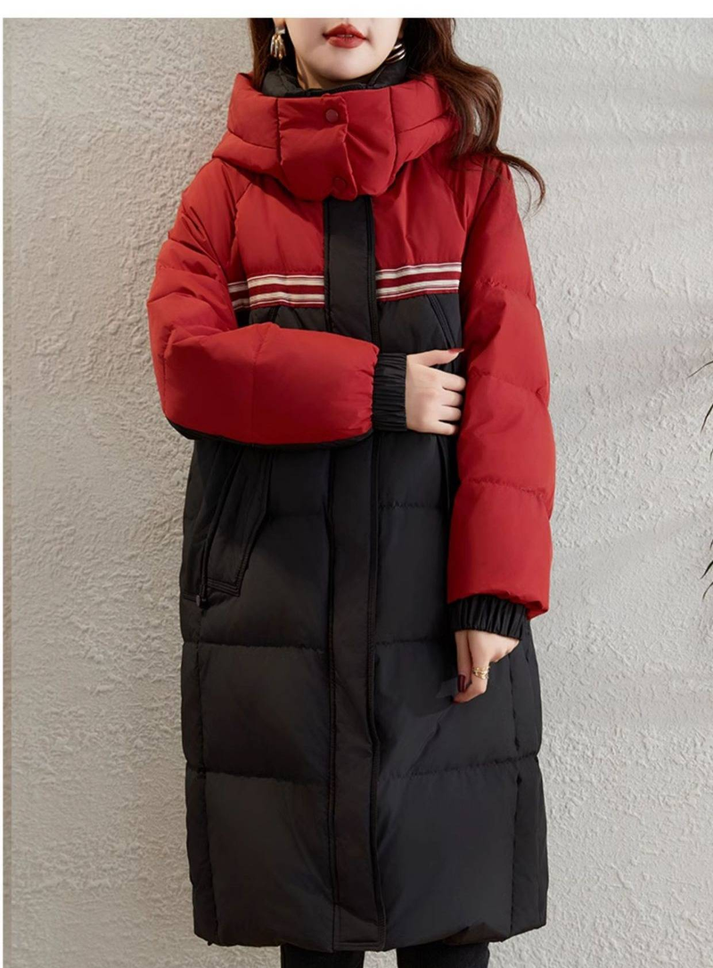 Women's Clothing Oversized Puffer Coat – Detachable Hood Winter Jacket For Women (Red/Black, S-XL)_voghion.com