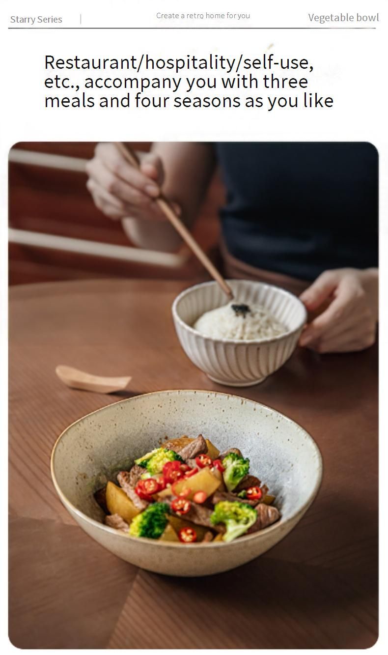 Salatschüssel aus Keramik mit handwerklicher Craquelé-Glasur – 7,5 Zoll große, unregelmäßig geformte, handgefertigte Servierschale mit gesprenkelter Textur_voghion.com
