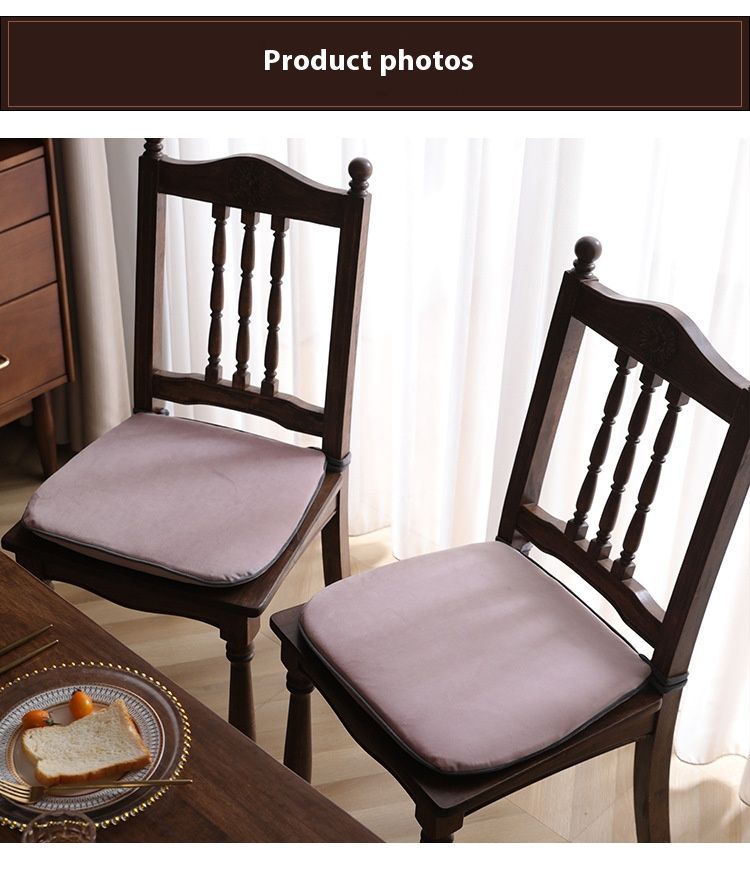Cuscino antiscivolo per sedia da pranzo in velluto di poliestere - Cuscino lavabile con nodo a cavallo per casa e ufficio (42x45 cm, giallo scuro, imbottitura in cotone rigido)_voghion.com