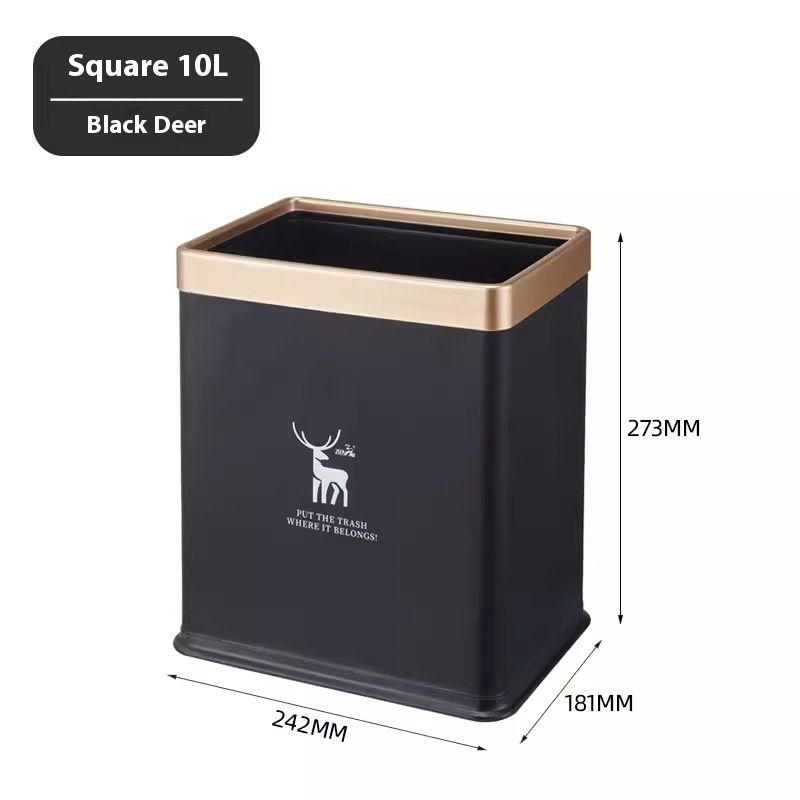 Square Trash Bin – 10L/12L Open-Top Waste Basket For Kitchen, Bathroom & Living Room (Durable Plastic, Lightweight Design)_voghion.com