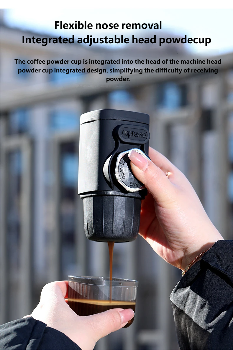 Macchina per caffè espresso portatile a cialde pressate a mano, piccola macchina per caffè espresso italiana, per casa, viaggio e all'aperto_voghion.com