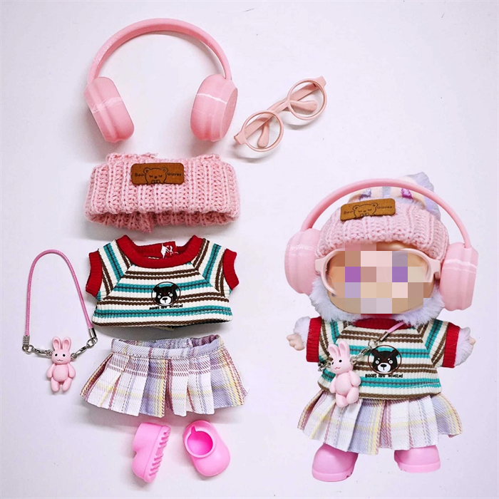 (Keine Puppen) DIY-Kleidungsset für POP MART LABUBU Plüschmonster-PUPPE nicht im Lieferumfang enthalten_voghion.com