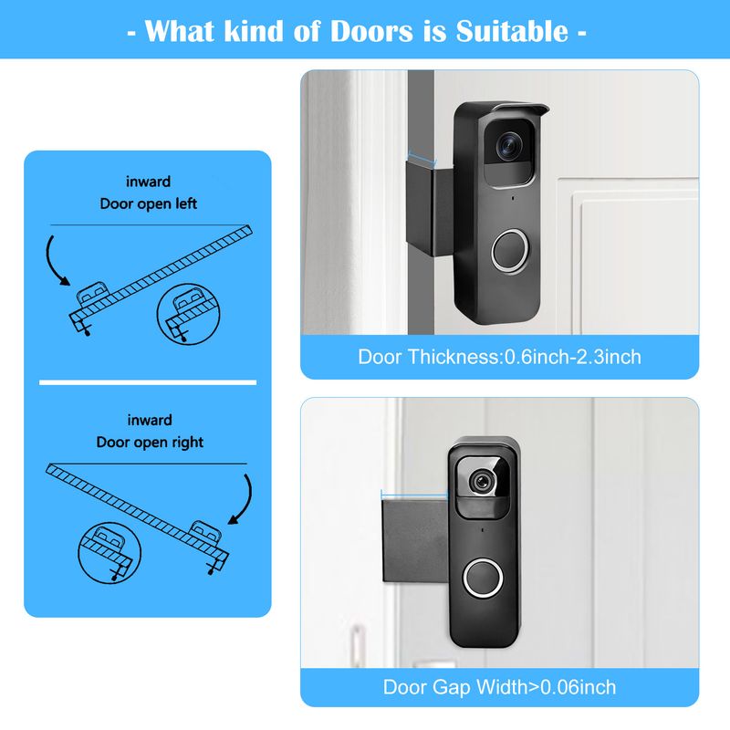 Mejoras para el hogar Nuevo modelo privado Soporte de timbre Blink sin perforaciones Soporte de abrazadera de puerta fijo antirrobo a prueba de lluvia_voghion.com