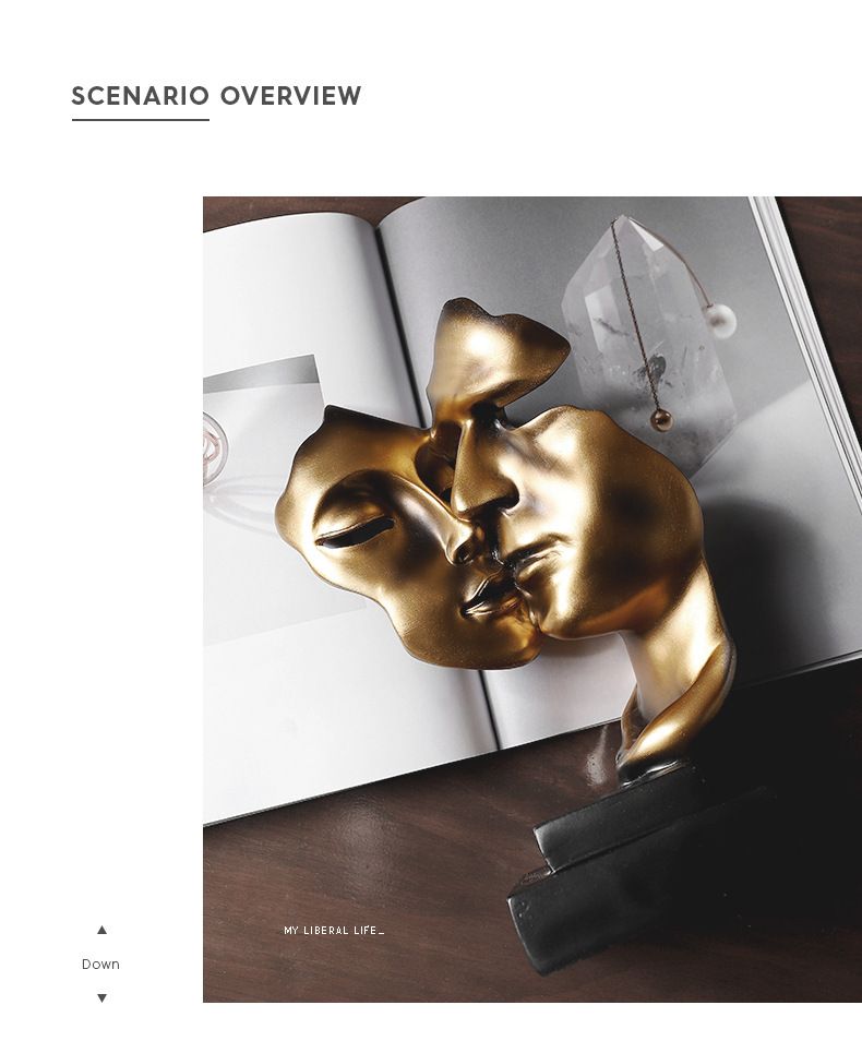 New European Style Couple Double-Sided Wooden Silence Is Gold Home Bedroom Desktop Ornament Simple Resin_voghion.com
