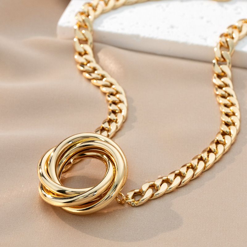 Stile semplice, moda, tendenza dolce, collana, braccialetto, femminilità, set di gioielli geometrici Fried Dough Twists_voghion.com