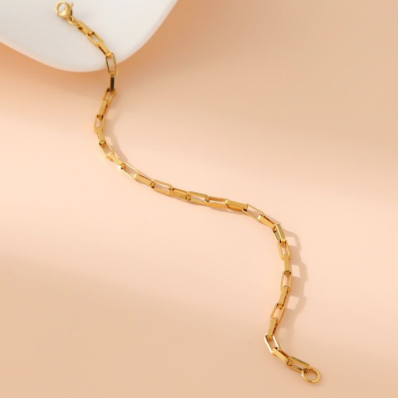 Nuovo bracciale da donna semplice in stile Ins con catena a maglie in acciaio inossidabile_voghion.com
