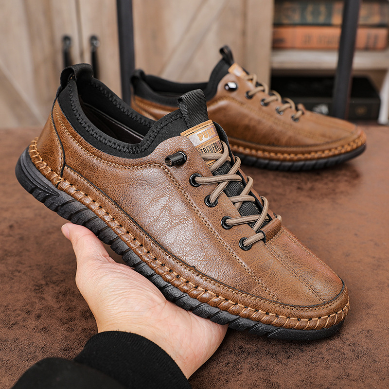 Geeignet für alle Jahreszeiten 2024 Neue Frühlings-Business-Casual-Leder-Loafer im britischen Stil Trendige Slip-On-Schuhe für Herren_voghion.com