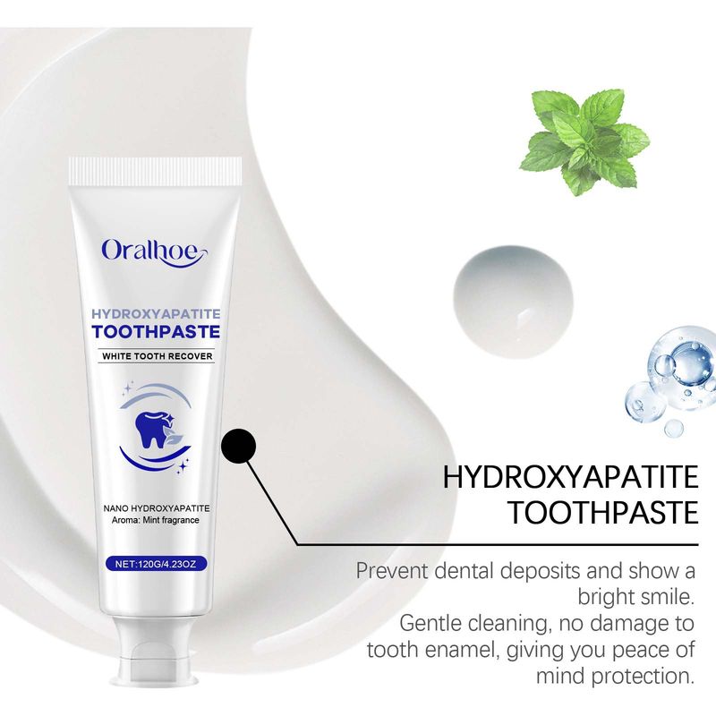 Dentifricio alla menta per la pulizia dei denti, la cura dell'igiene, la cura orale fresca e lucida e denti belli_voghion.com