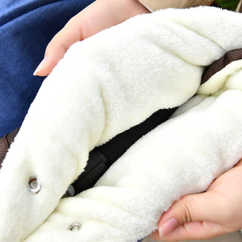 Kış Bebek Arabası Sıcak Eldiven Şemsiye Araba Soğuk Koruması Artı Kalın Peluş Bebek Arabası Sapı Eldiven Kılıfı_voghion.com