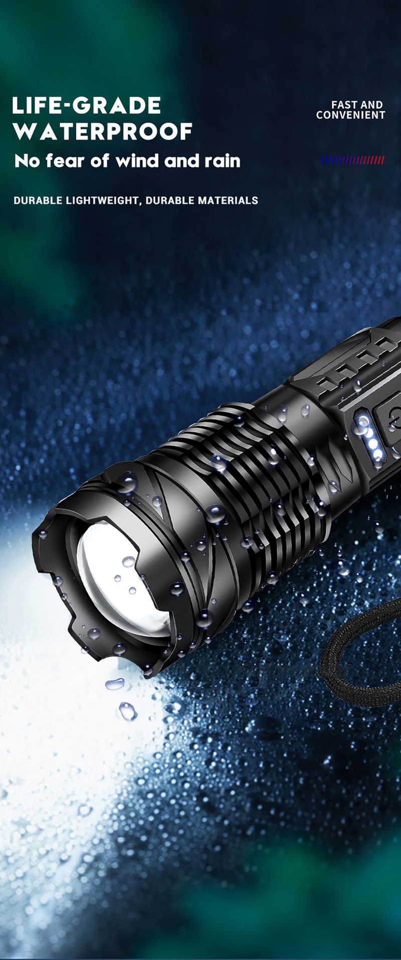 Ny stærk lyspatruljecamping, USB-opladning til udendørs fotos, klar laserlommelygte med COB_voghion.com