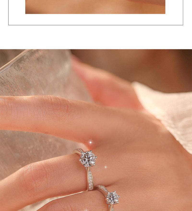 Anelli di fidanzamento e proposta di matrimonio con diamanti da 1 carato, regolabili, per uomo e donna, con moissanite simulata._voghion.com