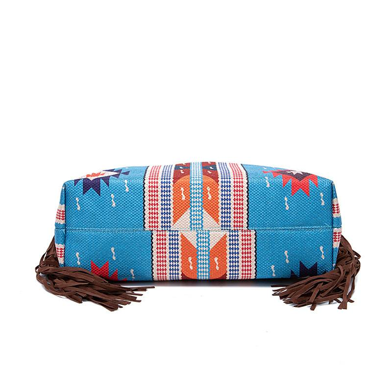 Borsa a tracolla in lino di cotone intrecciato a mano di nuova moda di design bohémien vintage_voghion.com